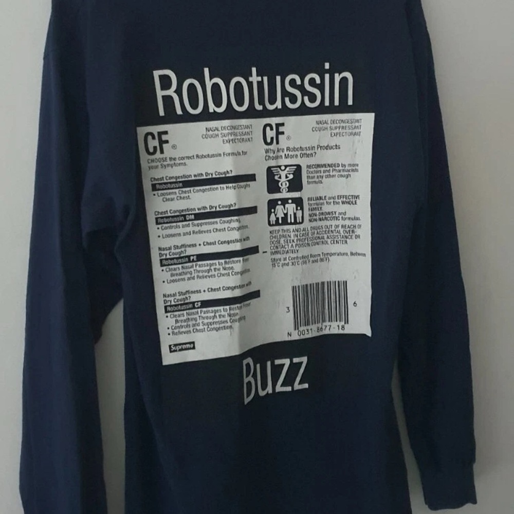 Supreme Navy Blue Long Sleeve Shirt
